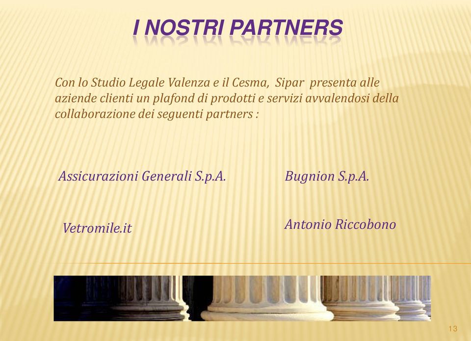 avvalendosi della collaborazione dei seguenti partners :