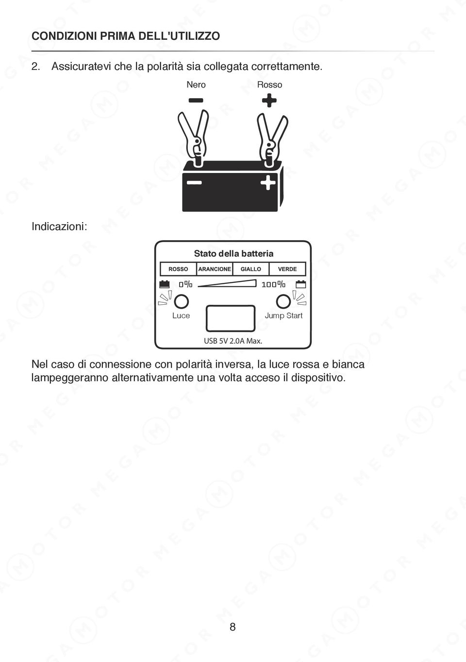 Nero Rosso Indicazioni: USB 5V 2.0A Max.