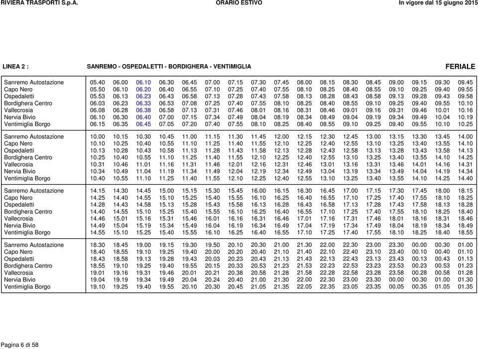 43 08.58 09.13 09.28 09.43 09.58 Bordighera Centro 06.03 06.23 06.33 06.53 07.08 07.25 07.40 07.55 08.10 08.25 08.40 08.55 09.10 09.25 09.40 09.55 10.10 Vallecrosia 06.08 06.28 06.38 06.58 07.13 07.