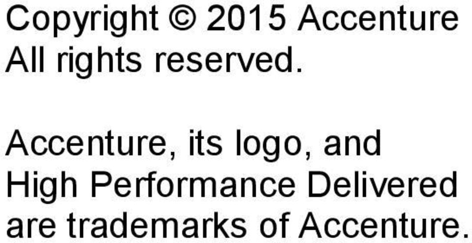 Accenture, its logo, and High