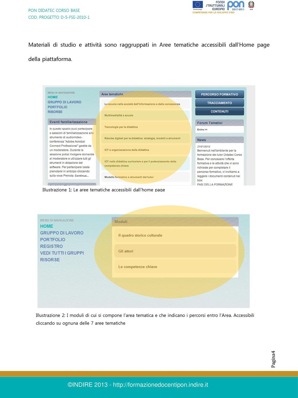 Illustrazione 1: Le aree tematiche accessibili dall'home page Illustrazione 2: I