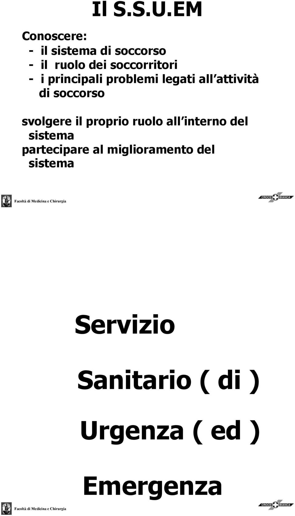 i principali problemi legati all attività di soccorso svolgere il