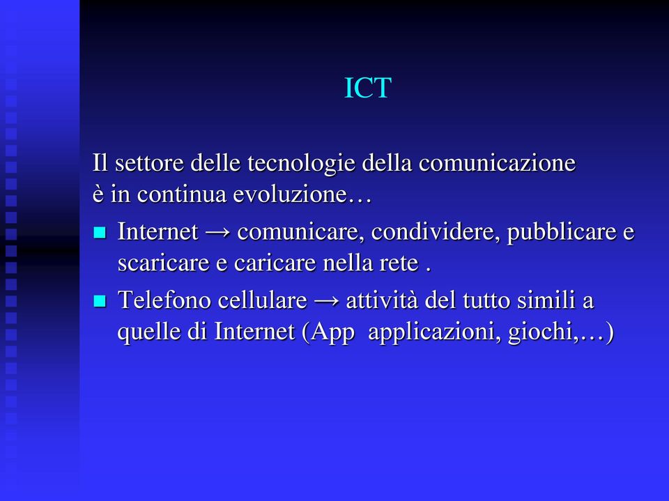 pubblicare e scaricare e caricare nella rete.