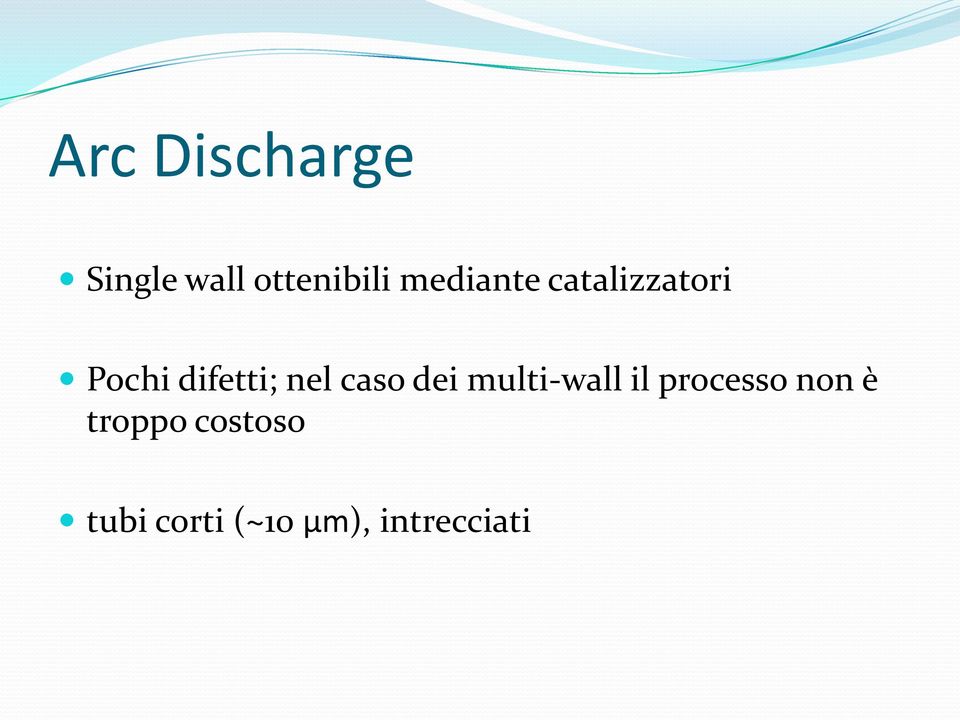 nel caso dei multi-wall il processo non