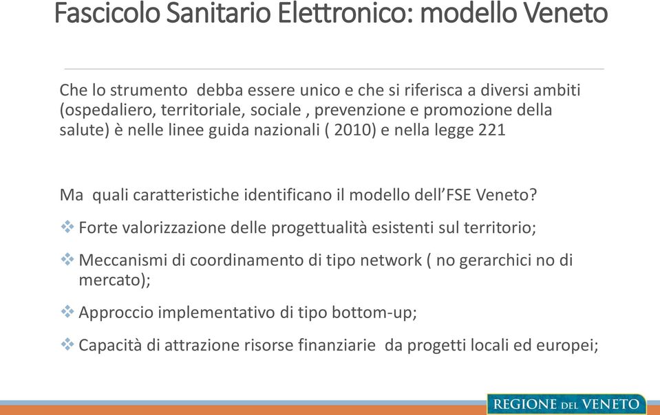 identificano il modello dell FSE Veneto?