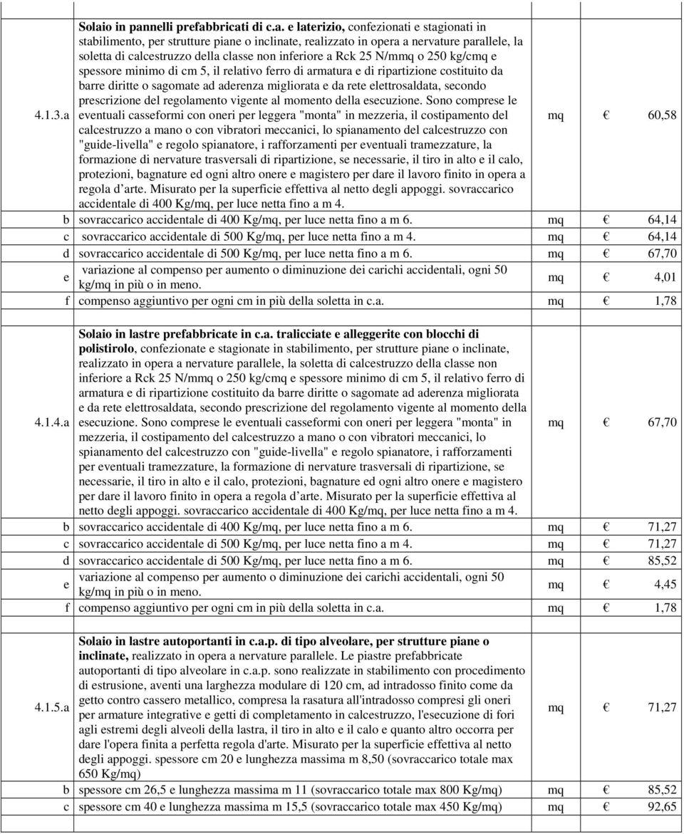 rete elettrosaldata, secondo prescrizione del regolamento vigente al momento della esecuzione. Sono comprese le 4.1.3.