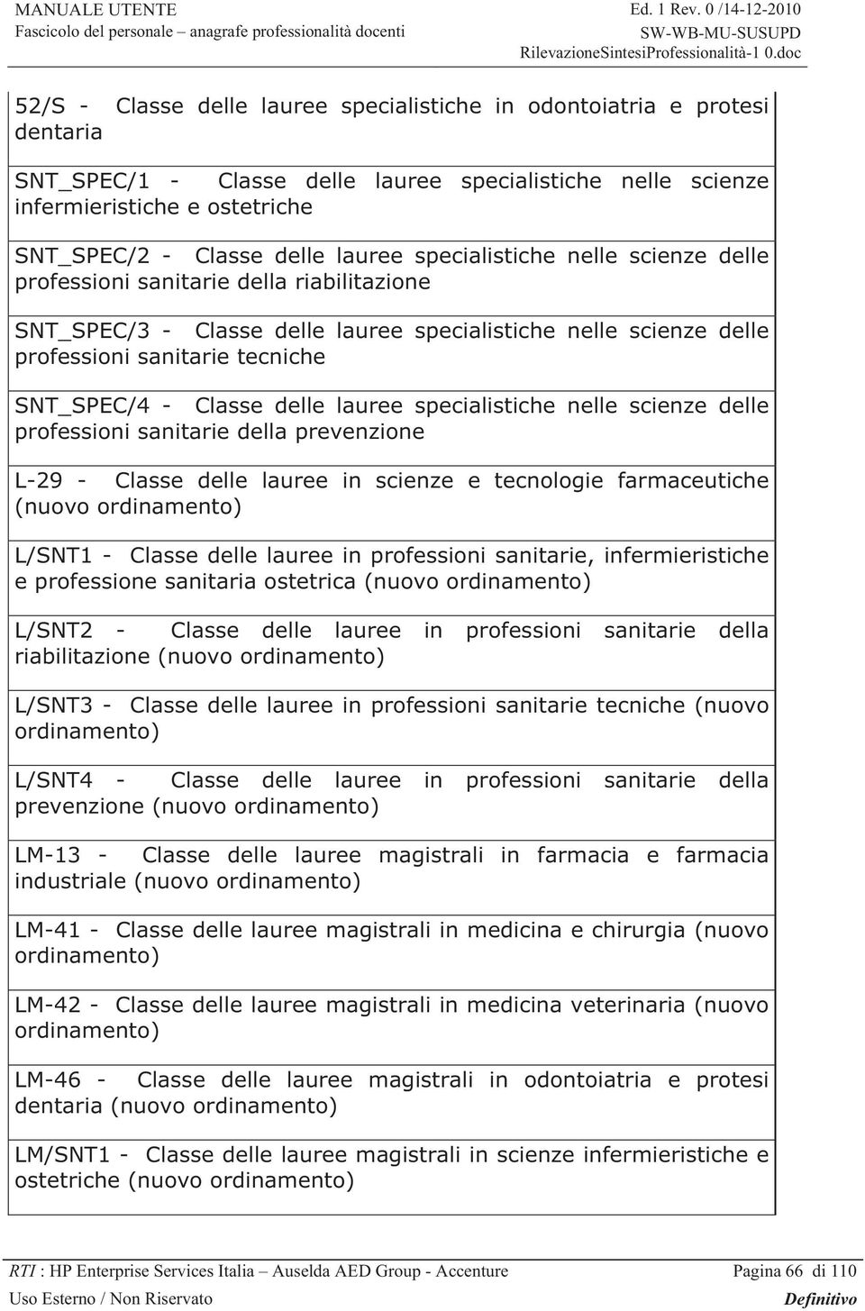 Classe delle lauree specialistiche nelle scienze delle professioni sanitarie della prevenzione L-29 - Classe delle lauree in scienze e tecnologie farmaceutiche (nuovo L/SNT1 - Classe delle lauree in