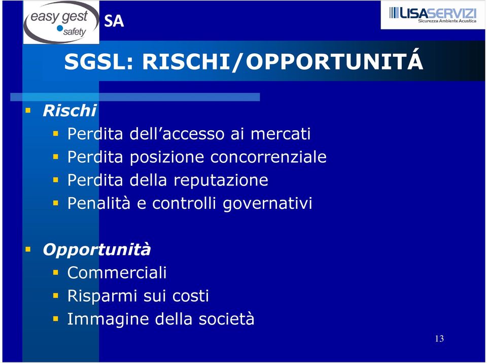 reputazione Penalità e controlli governativi