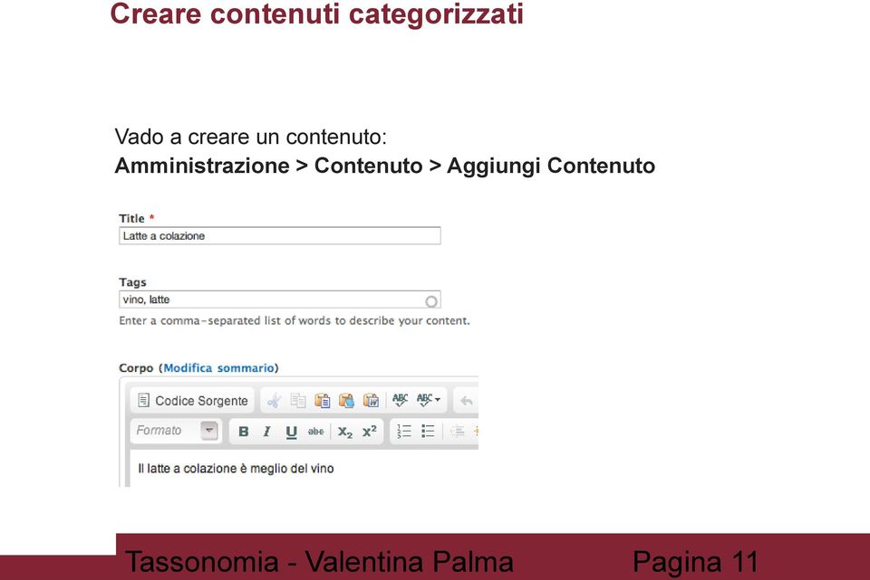 Amministrazione > Contenuto >