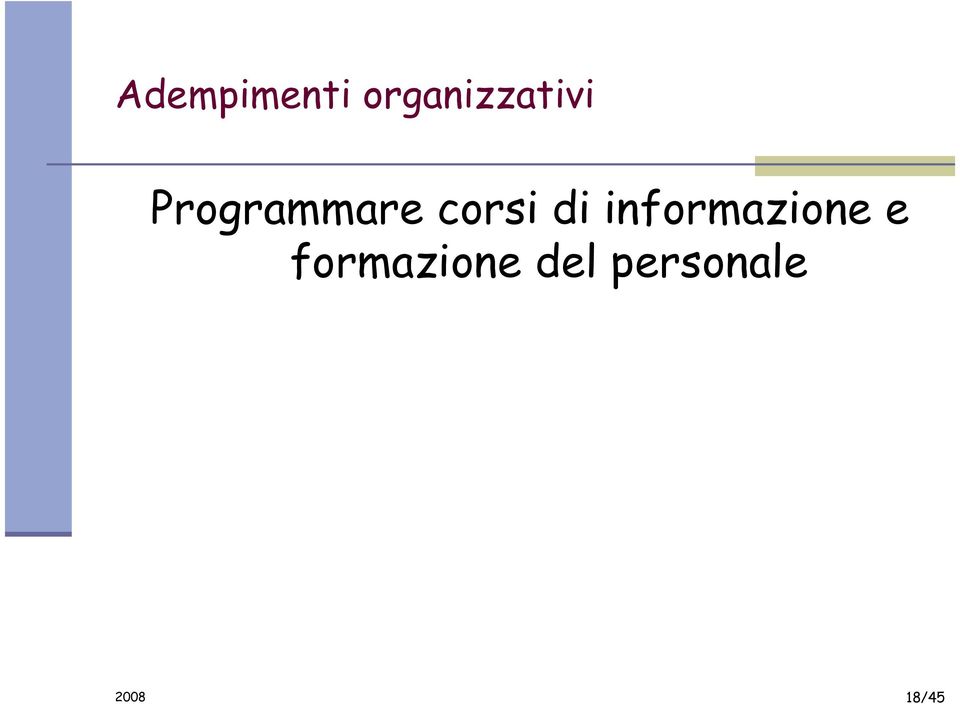 Programmare corsi di