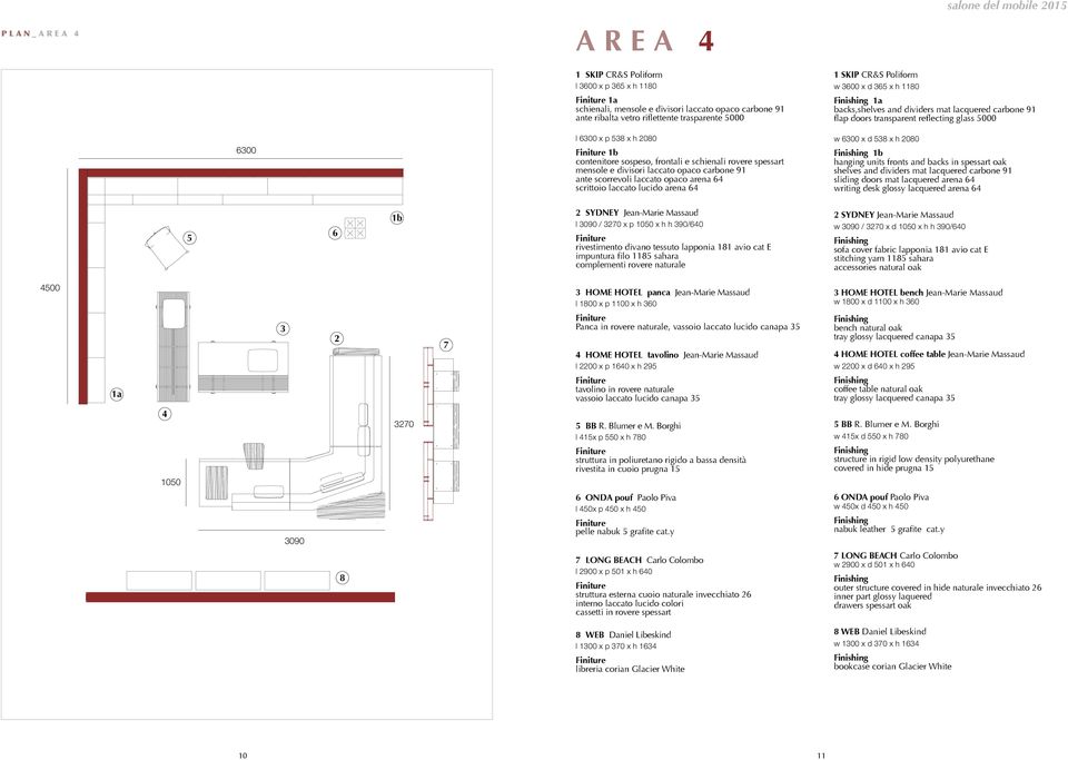 spessart mensole e divisori laccato opaco carbone 91 ante scorrevoli laccato opaco arena 64 scrittoio laccato lucido arena 64 w 6300 x d 538 x h 2080 1b hanging units fronts and backs in spessart oak