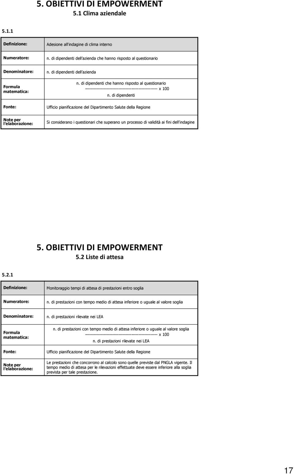 di dipendenti Ufficio pianificazione del Dipartimento Salute della Regione Si considerano i questionari che superano un processo di validità ai fini dell indagine 5. OBIETTIVI DI EMPOWERMENT 5.