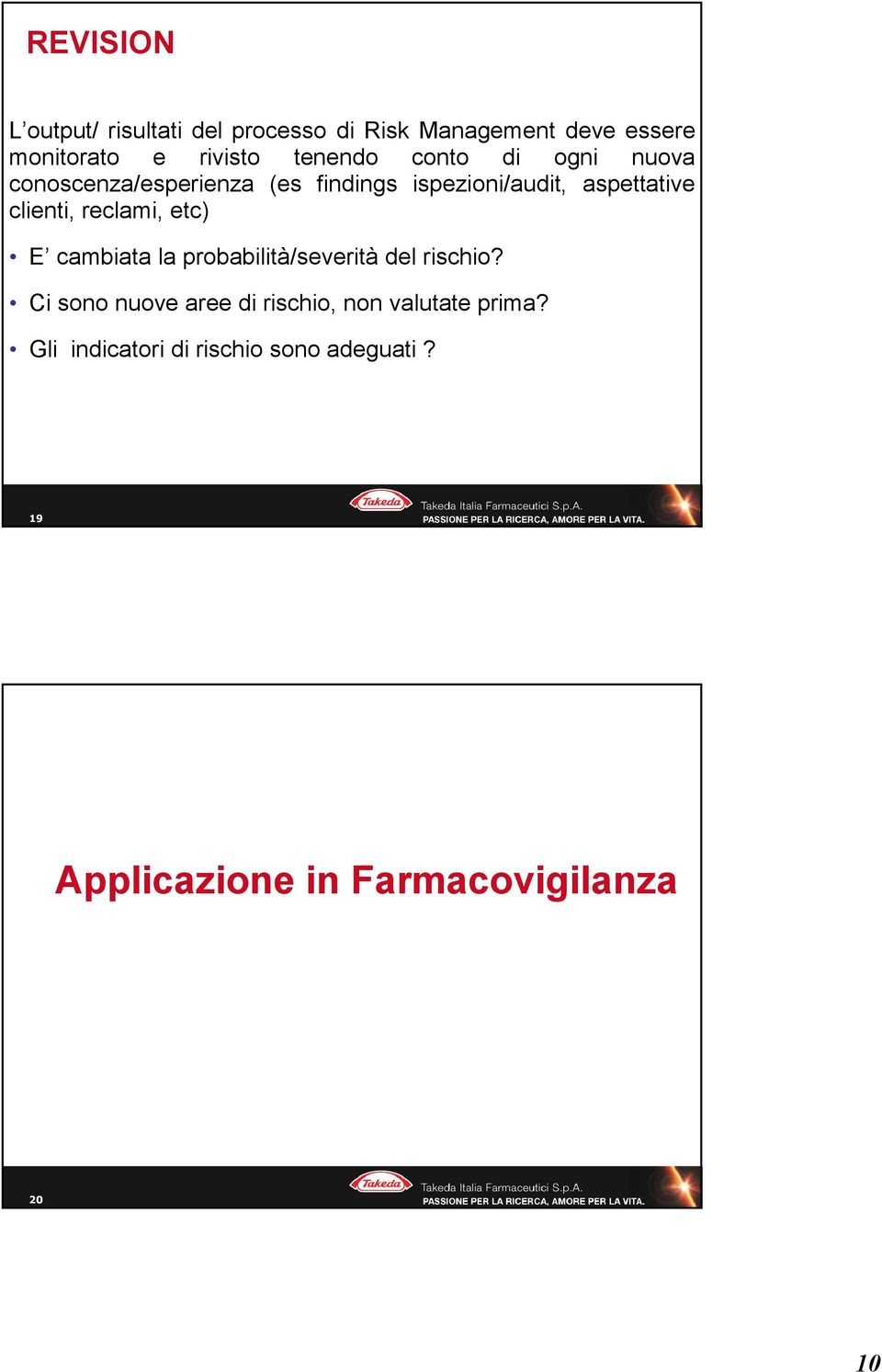 clienti, reclami, etc) E cambiata la probabilità/severità del rischio?