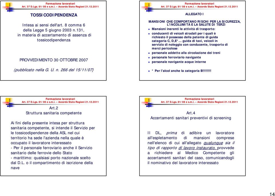 quali è richiesto il possesso della patente di guida categoria C, D,E*.