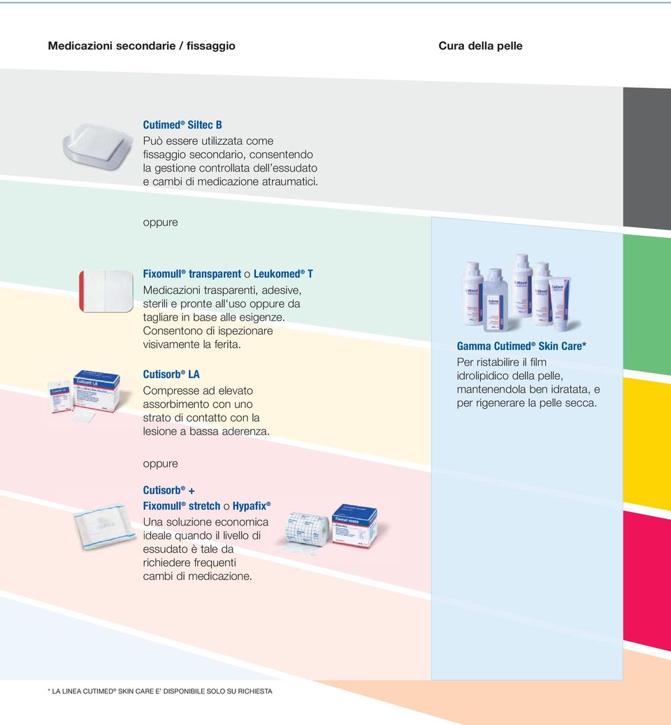 Consentono di ispezionare visivamente la ferita. Cutisorb LA Compresse ad elevato assorbimento con uno strato di contatto con la lesione a bassa aderenza.