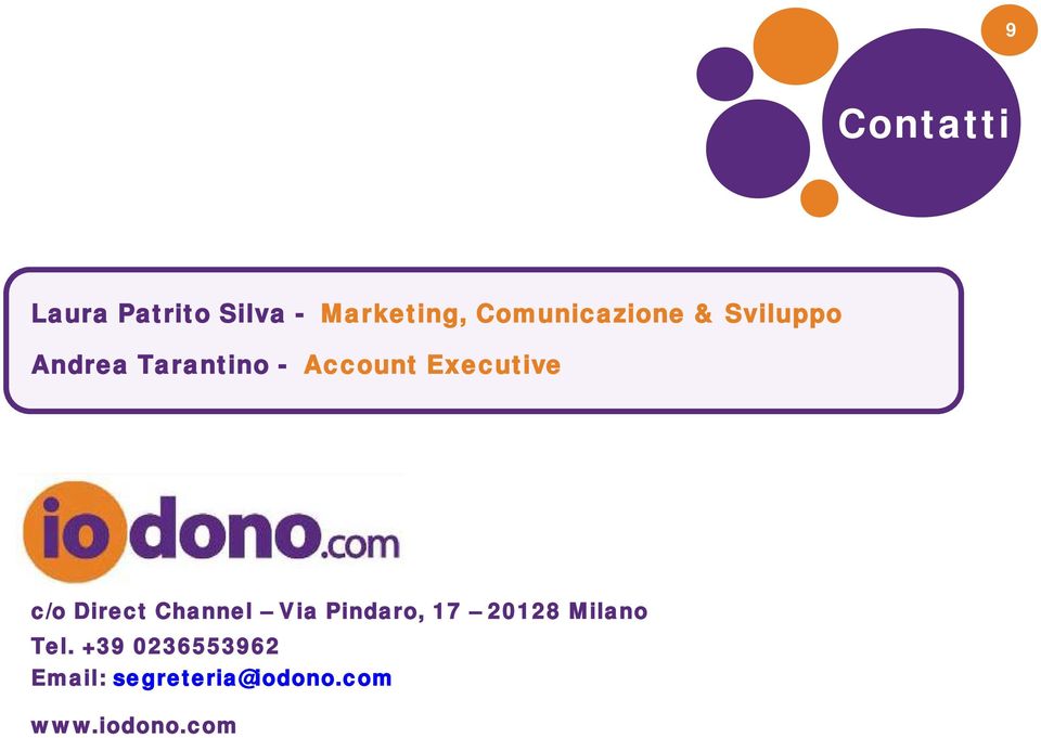 Executive c/o Direct Channel Via Pindaro, 17 20128