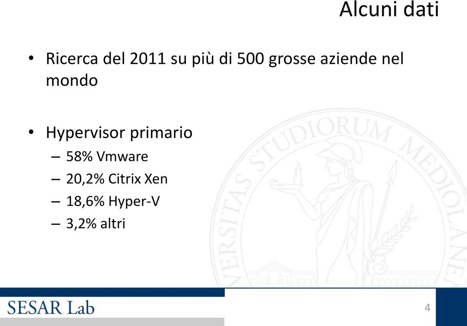 Hypervisor primario 58% Vmware