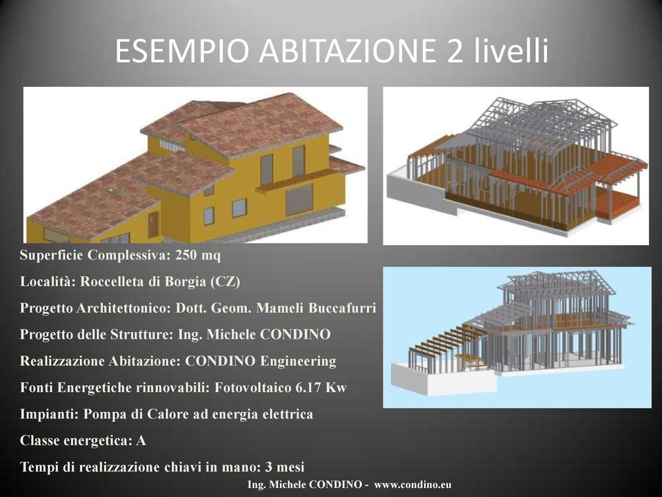 Michele CONDINO Realizzazione Abitazione: CONDINO Engineering Fonti Energetiche rinnovabili: