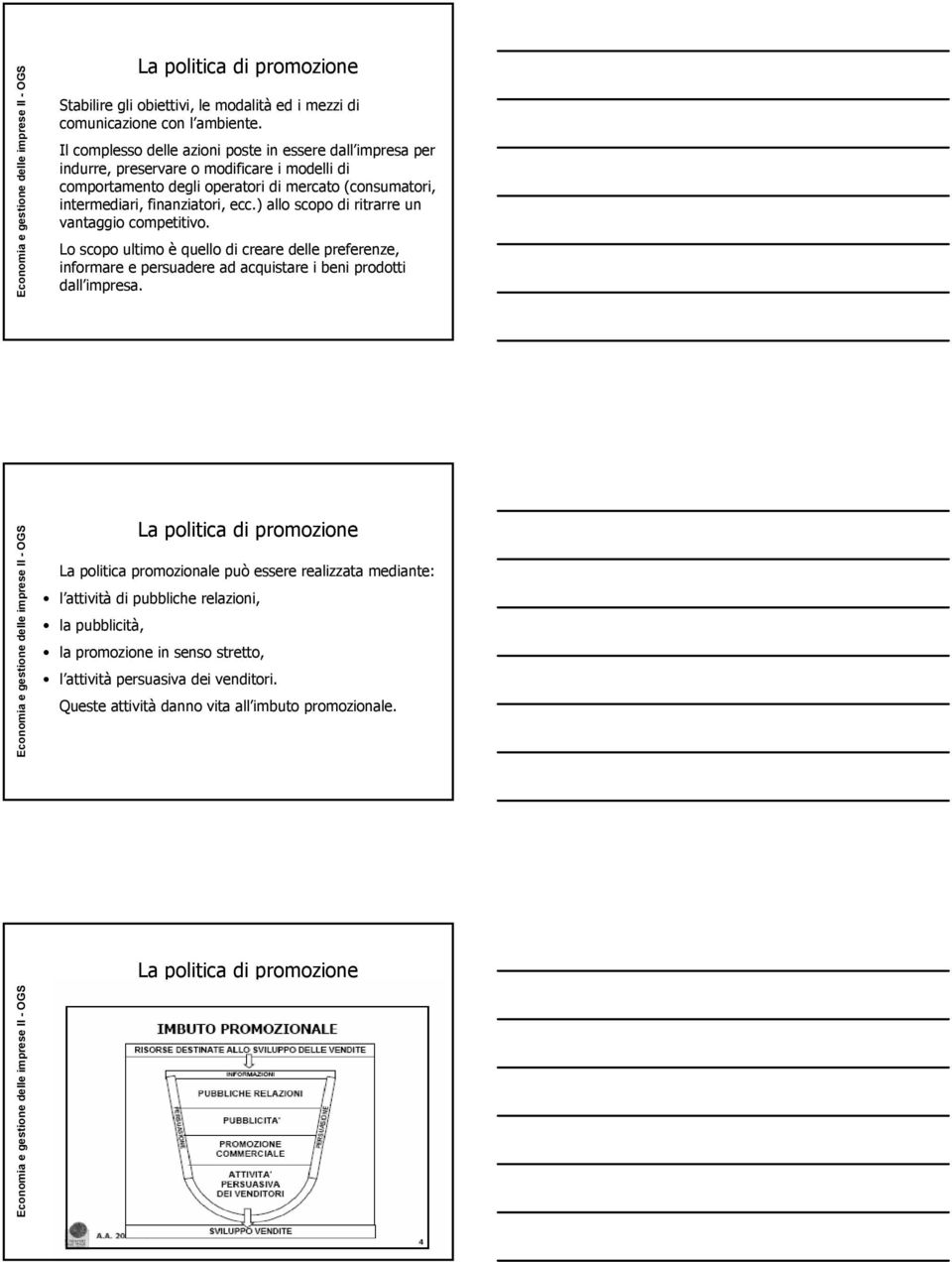 ecc.) allo scopo di ritrarre un vantaggio competitivo. Lo scopo ultimo è quello di creare delle preferenze, informare e persuadere ad acquistare i beni prodotti dall impresa.