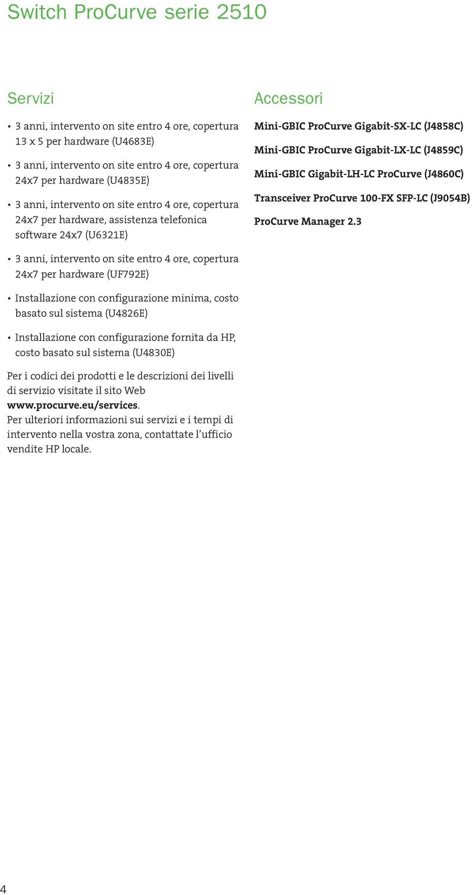 ProCurve (J4860C) Transceiver ProCurve 100-FX SFP-LC (J9054B) ProCurve Manager 2.