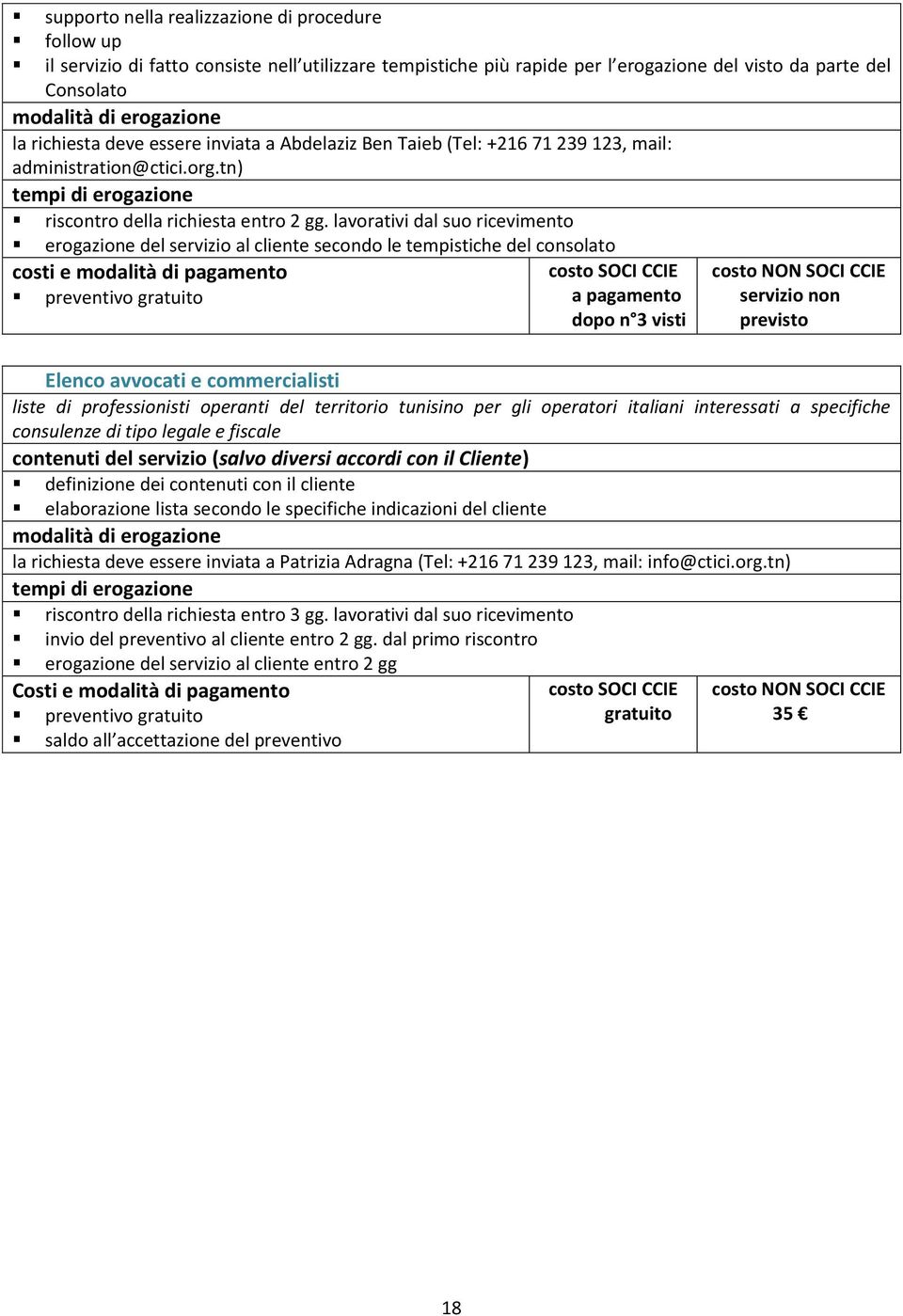 tn) erogazione del servizio al cliente secondo le tempistiche del consolato a pagamento dopo n 3 visti servizio non previsto Elenco avvocati e commercialisti liste di professionisti operanti del