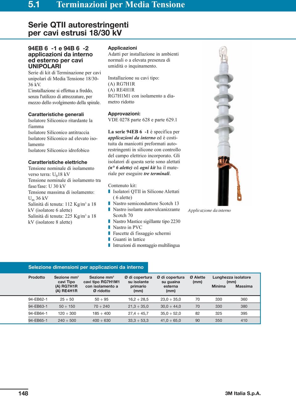 Caratteristiche generali Isolatore Siliconico ritardante la fiamma Isolatore Siliconico antitraccia Isolatore Siliconico ad elevato isolamento Isolatore Siliconico idrofobico verso terra: U 0 18 kv