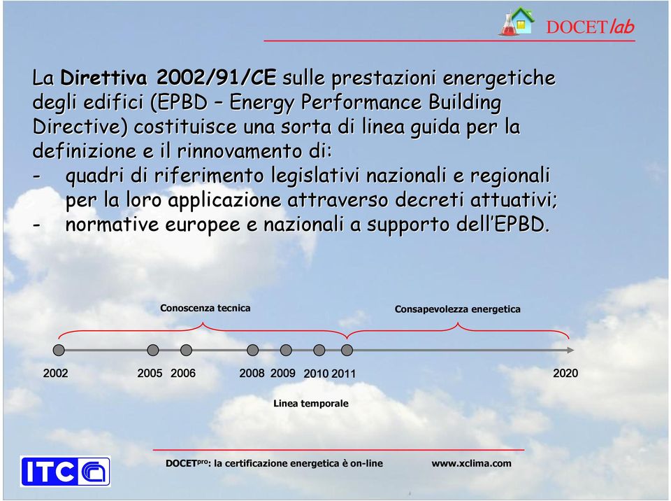 nazionali e regionali per la loro applicazione attraverso decreti attuativi; - normative europee e nazionali a