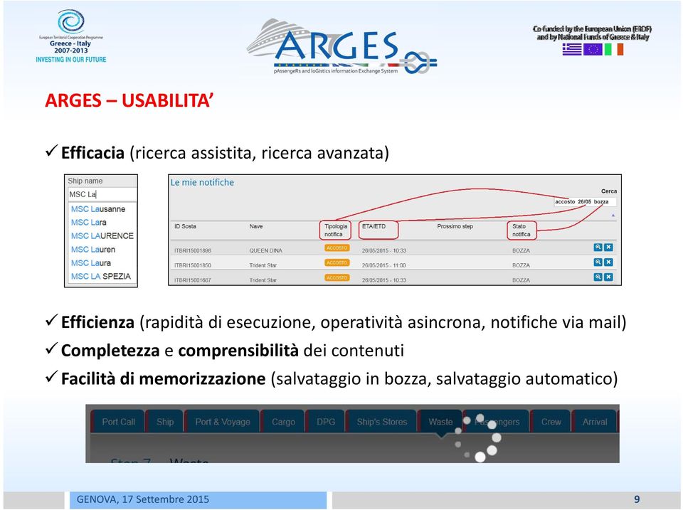 notifiche via mail) Completezza e comprensibilità dei contenuti