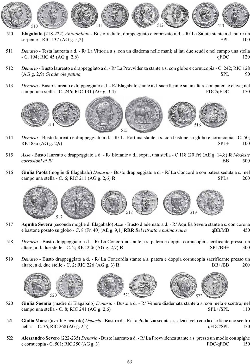 2,6) qfdc 120 512 Denario - Busto laureato e drappeggiato a d. - R/ La Provvidenza stante a s. con globo e cornucopia - C. 242; RIC 128 (AG g.