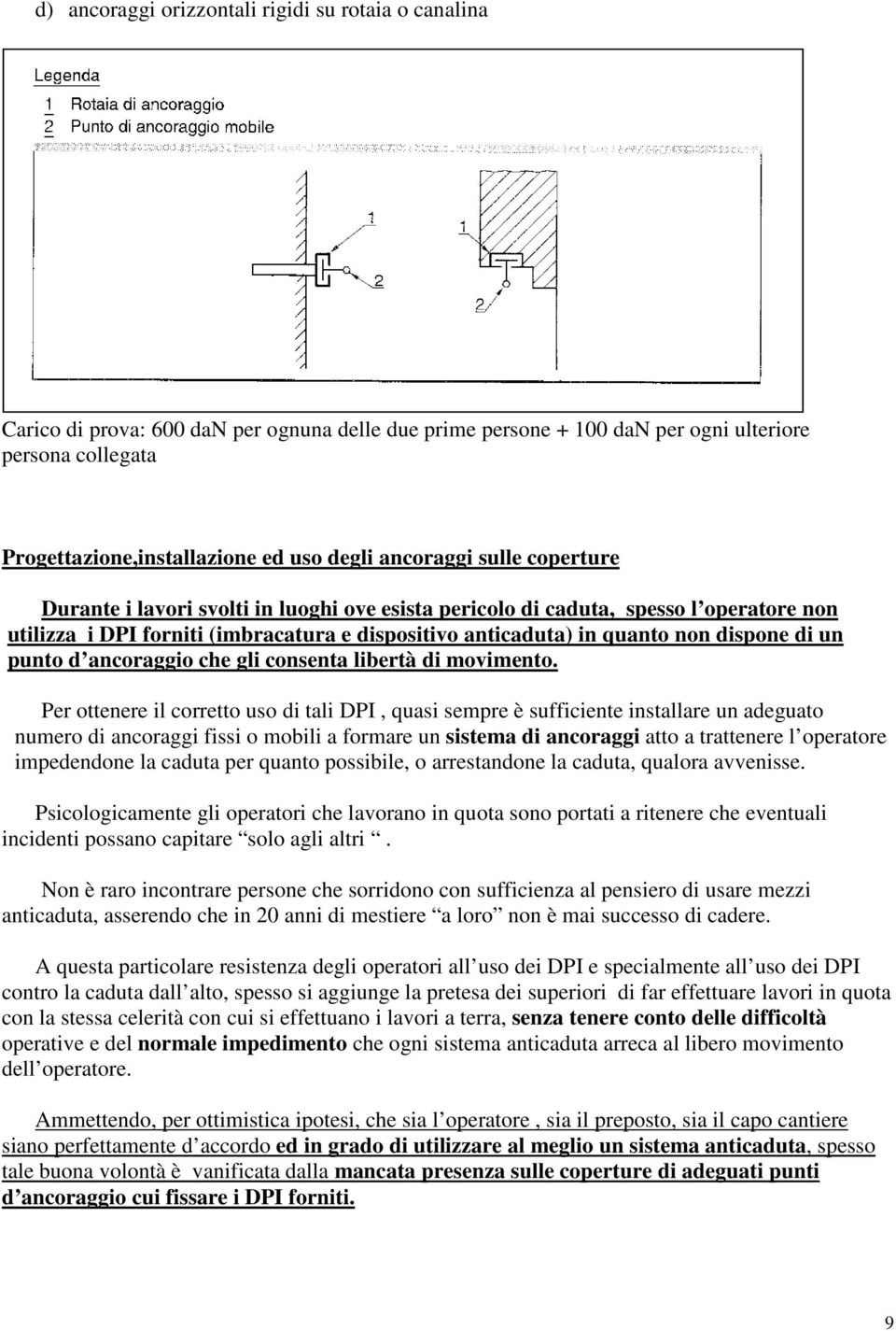 dispone di un punto d ancoraggio che gli consenta libertà di movimento.