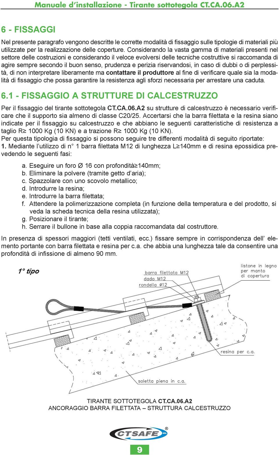 prudenza e perizia riservandosi, in caso di dubbi o di perplessità, di non interpretare liberamente ma contattare il produttore al fine di verificare quale sia la modalità di fissaggio che possa