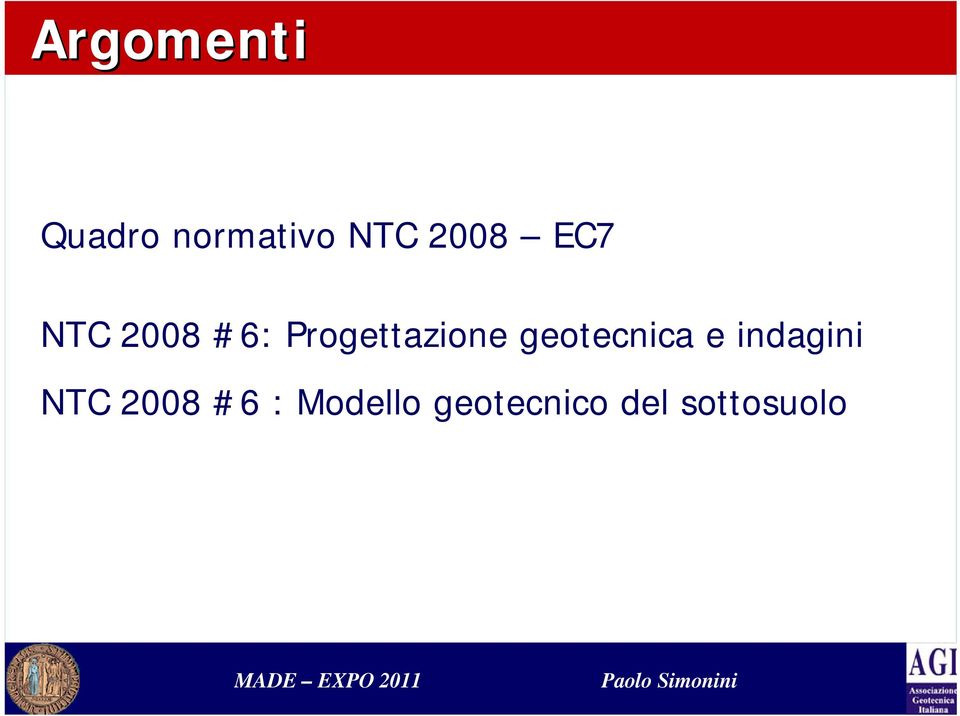 indagini NTC 2008 #6 : Modello geotecnico