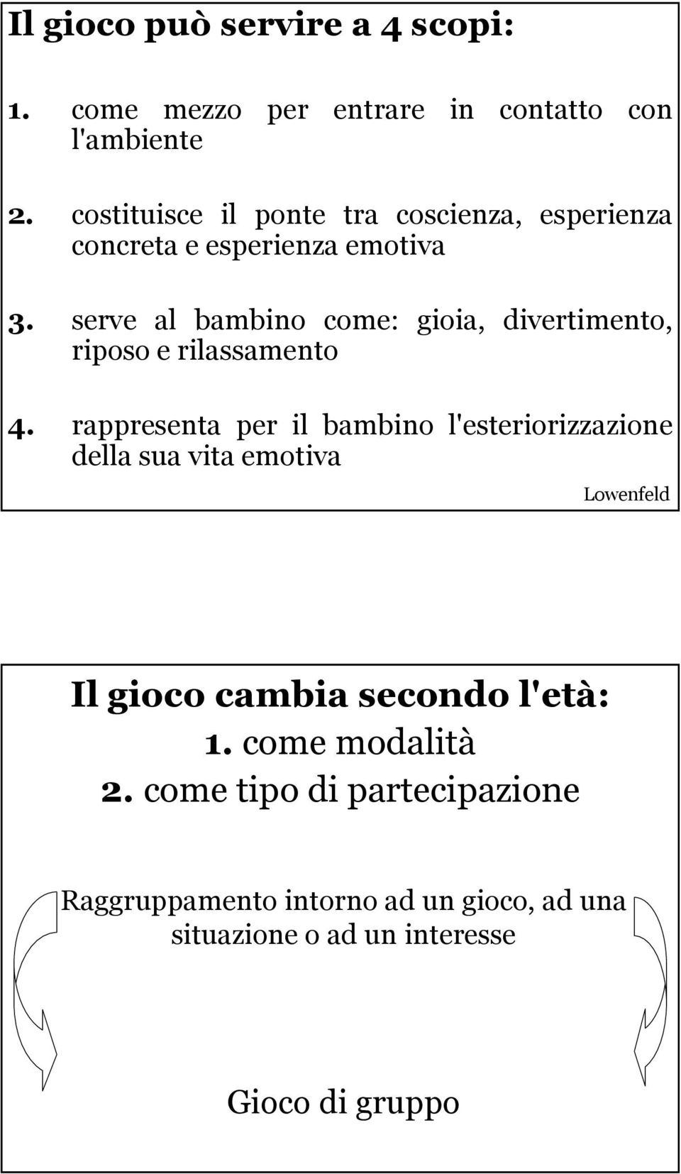 serve al bambino come: gioia, divertimento, riposo e rilassamento 4.