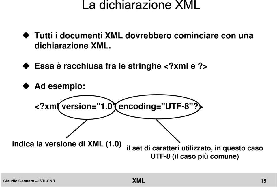 > Ad esempio: <?xml version="1.0" encoding="utf-8"?