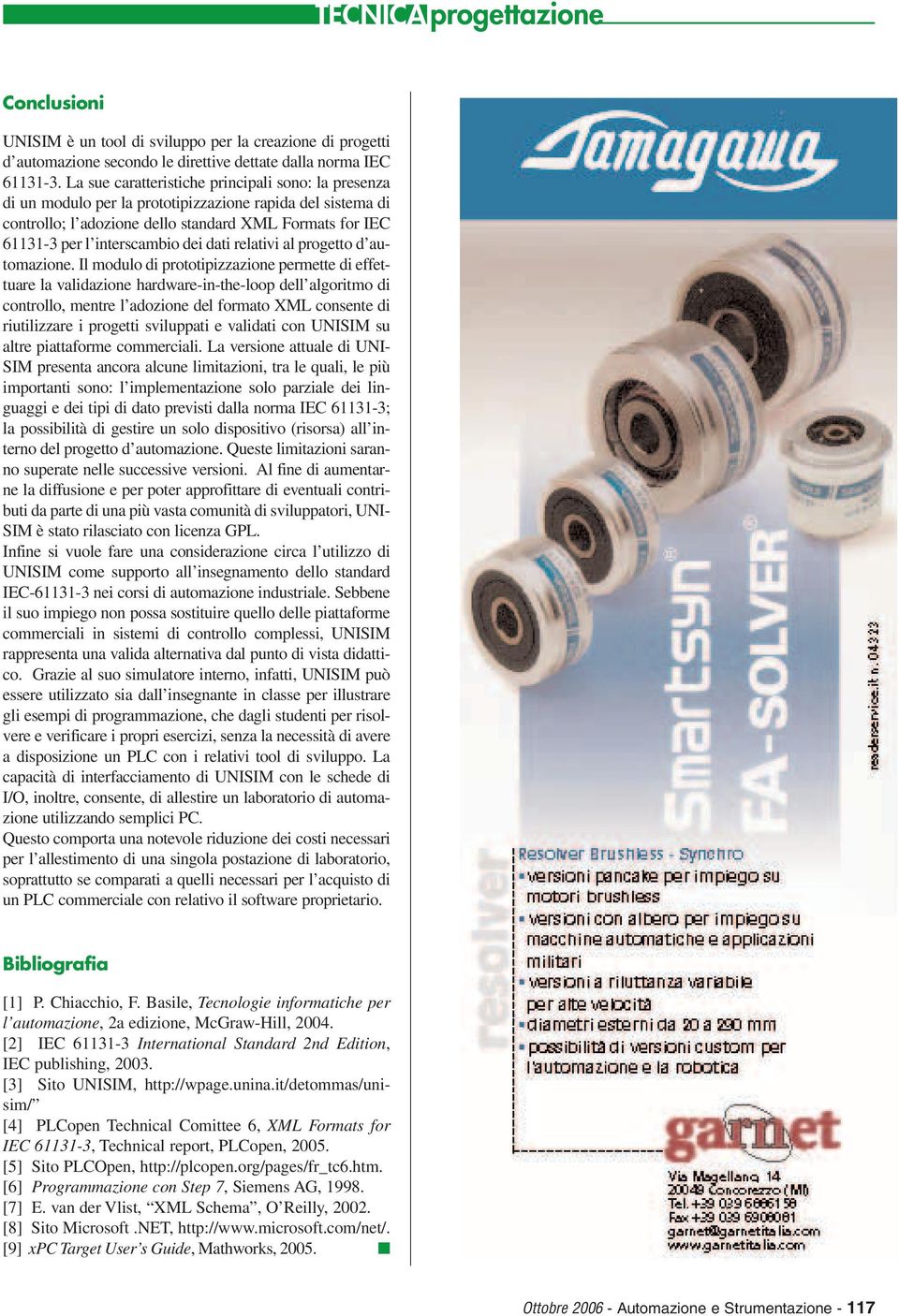 dati relativi al progetto d automazione.