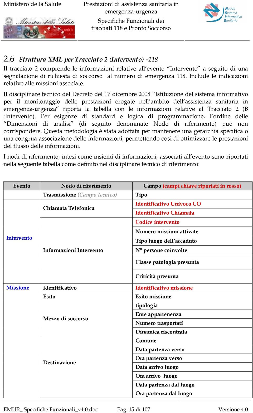 Il disciplinare tecnico del Decreto del 17 dicembre 2008 Istituzione del sistema informativo per il monitoraggio delle prestazioni erogate nell ambito dell assistenza sanitaria in riporta la tabella