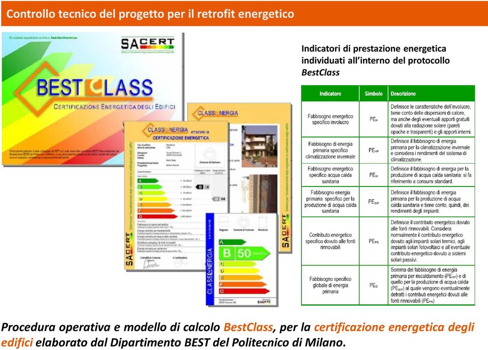 Procedura operativa e modello di calcolo BestClass, per la certificazione