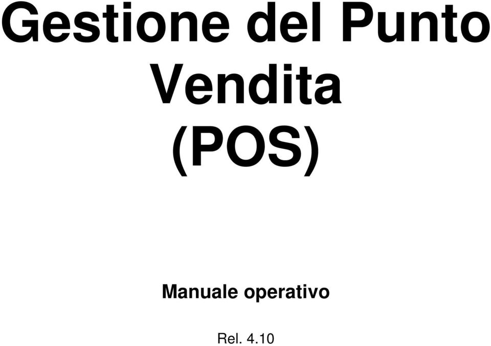 (POS) Manuale