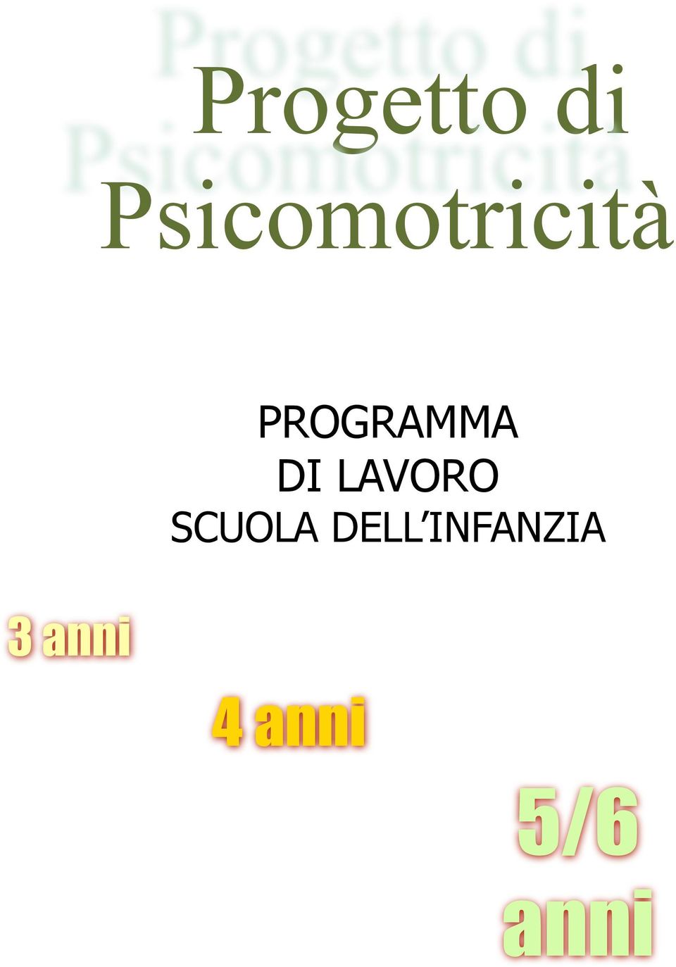 PROGRAMMA DI LAVORO