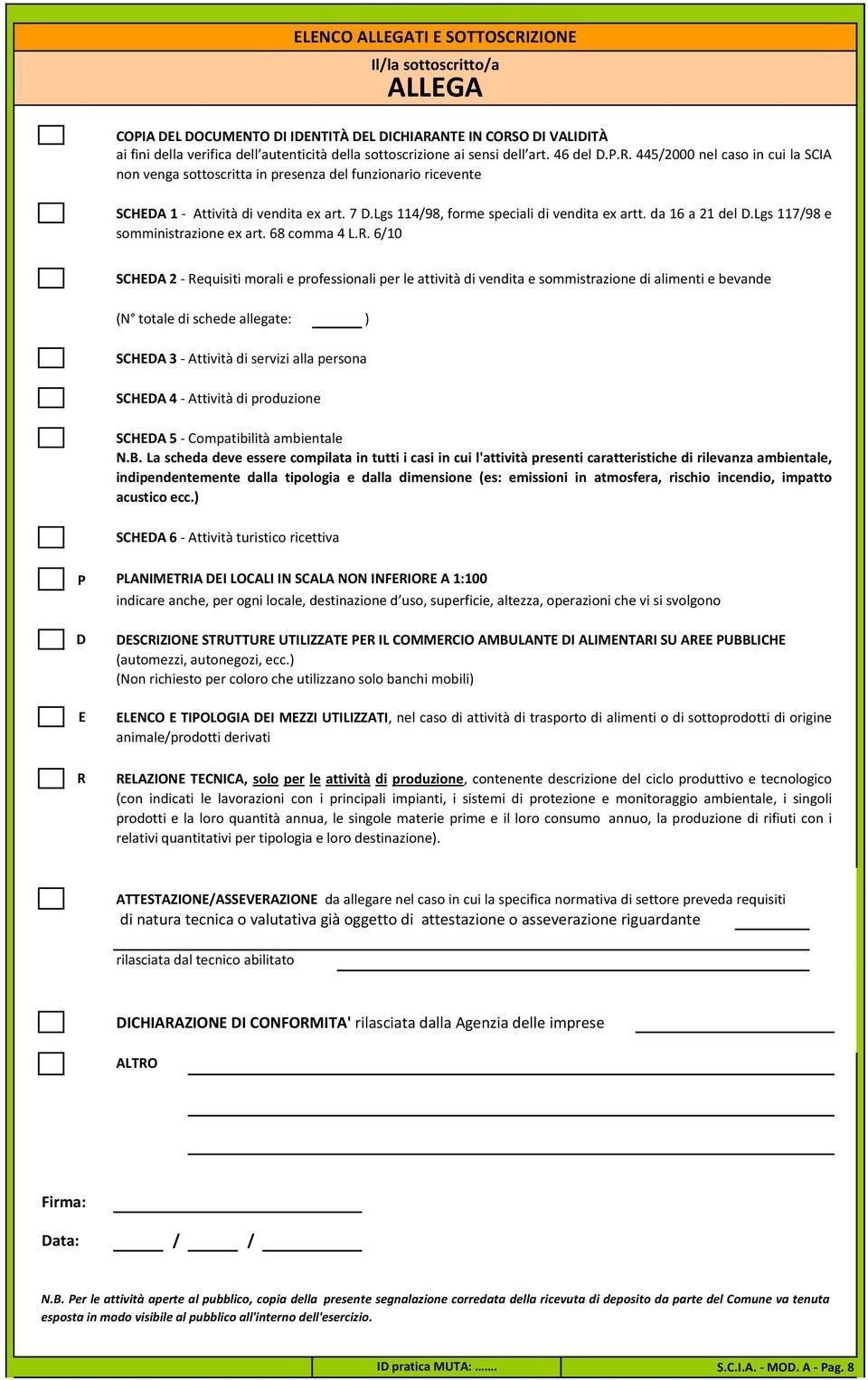 Lgs 114/98, forme speciali di vendita ex artt. da 16 a 21 del D.Lgs 117/98 e somministrazione ex art. 68 comma 4 L.R.