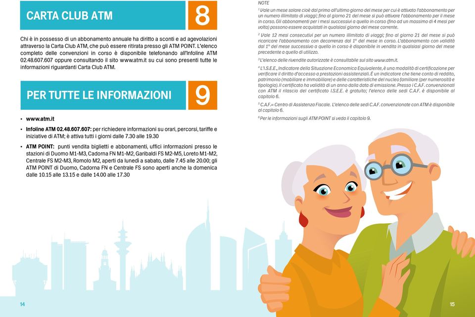 it su cui sono presenti tutte le informazioni riguardanti Carta Club ATM. PER TUTTE LE INFORMAZIONI 9 www.atm.it Infoline ATM 02.48.607.