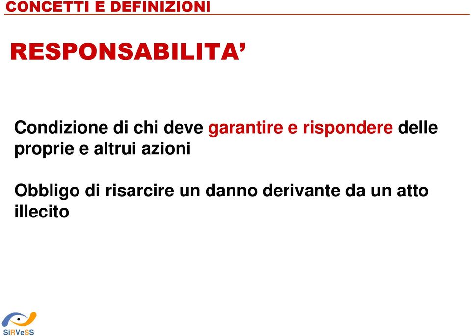 e altrui azioni Obbligo di risarcire