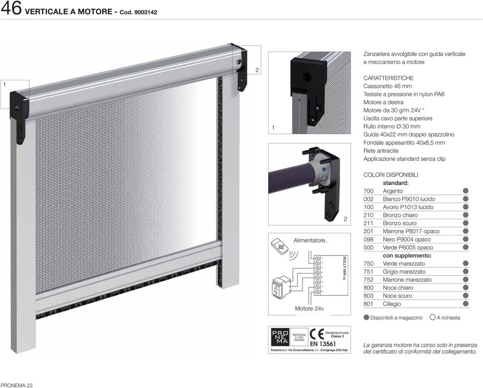 4V * Uscita cavo parte superiore Rullo interno Ø 0 mm Guida 40x mm doppio spazzolino Fondale appesantito 40x8,5 mm Rete antracite Applicazione standard