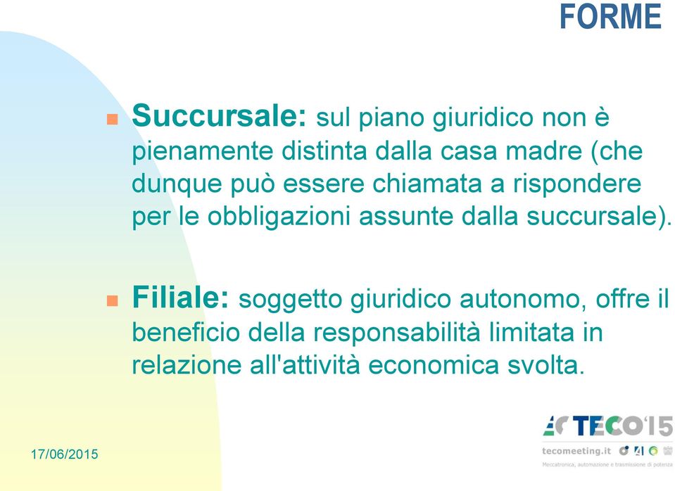 assunte dalla succursale).