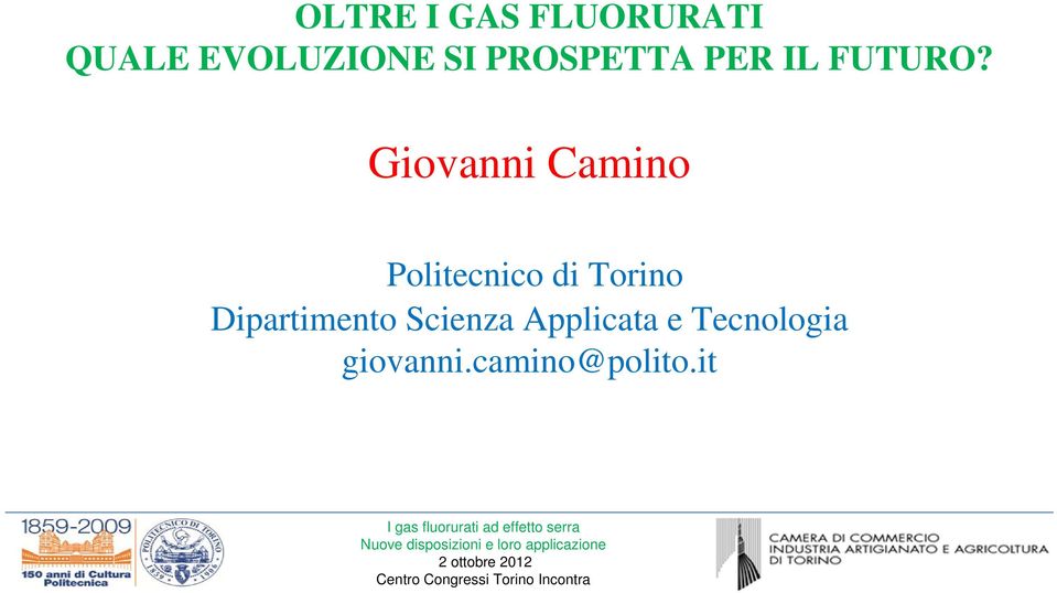 Giovanni Camino Politecnico di Torino