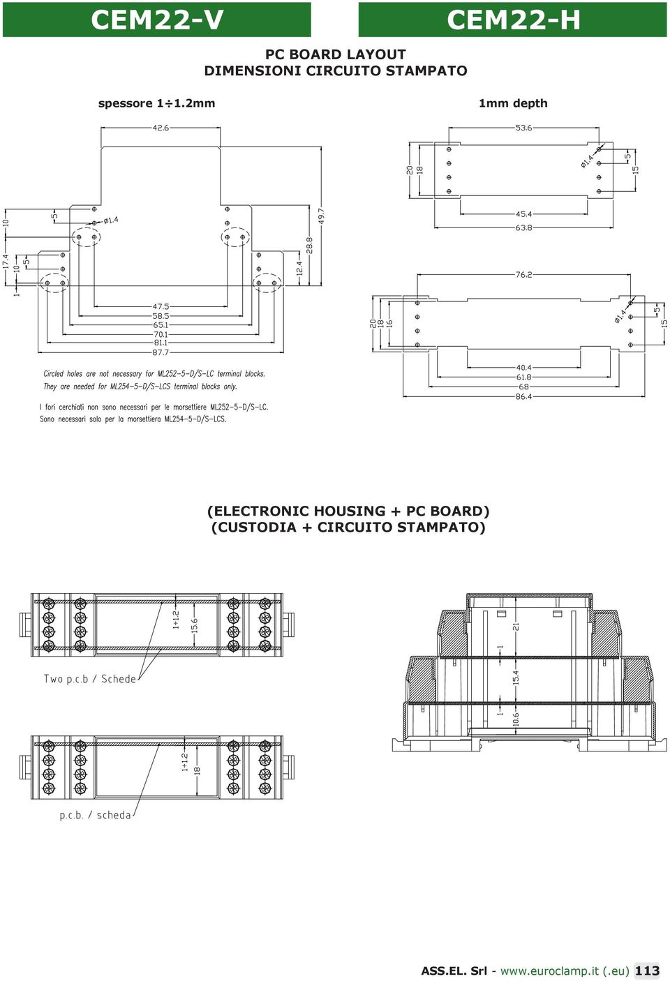 mm 1mm depth (ELECTRONIC HOUSING + PC BOARD)