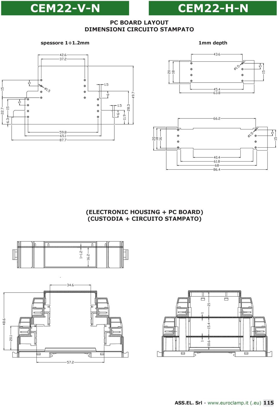 mm 1mm depth (ELECTRONIC HOUSING + PC BOARD)