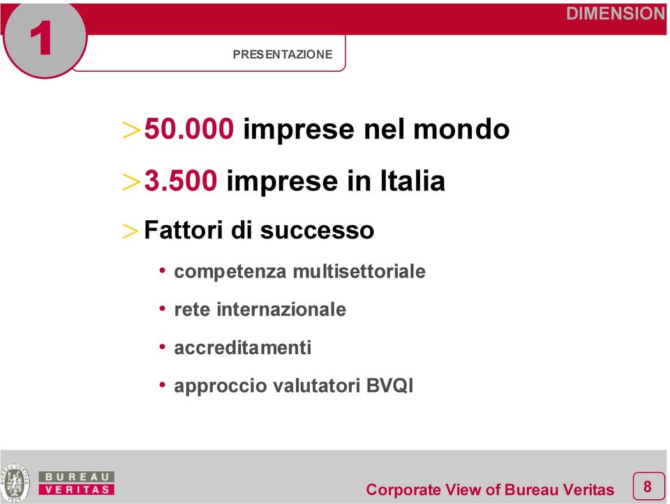 500 imprese in Italia > Fattori di successo