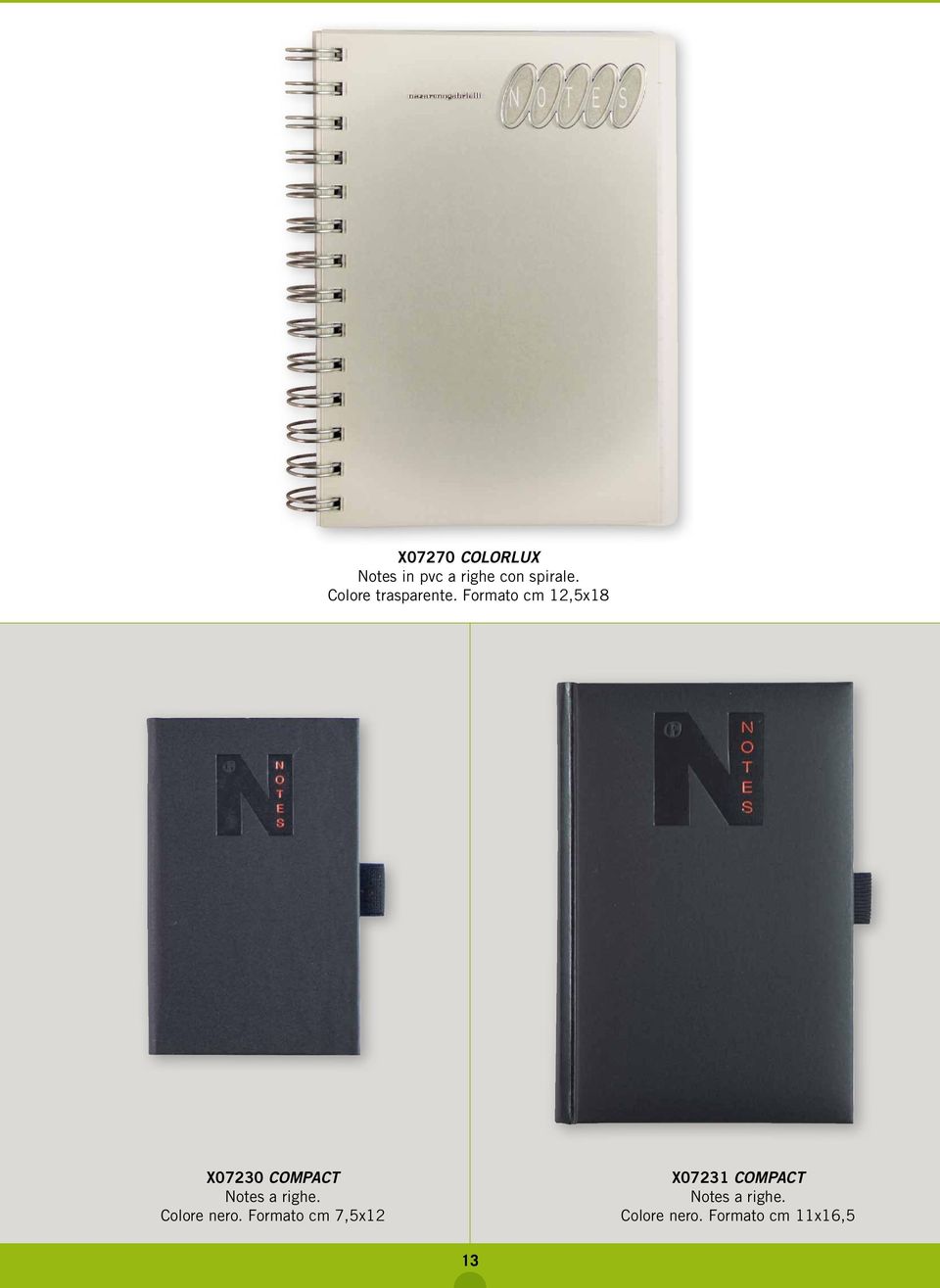 Formato cm 12,5x18 X07230 Compact Notes a righe.