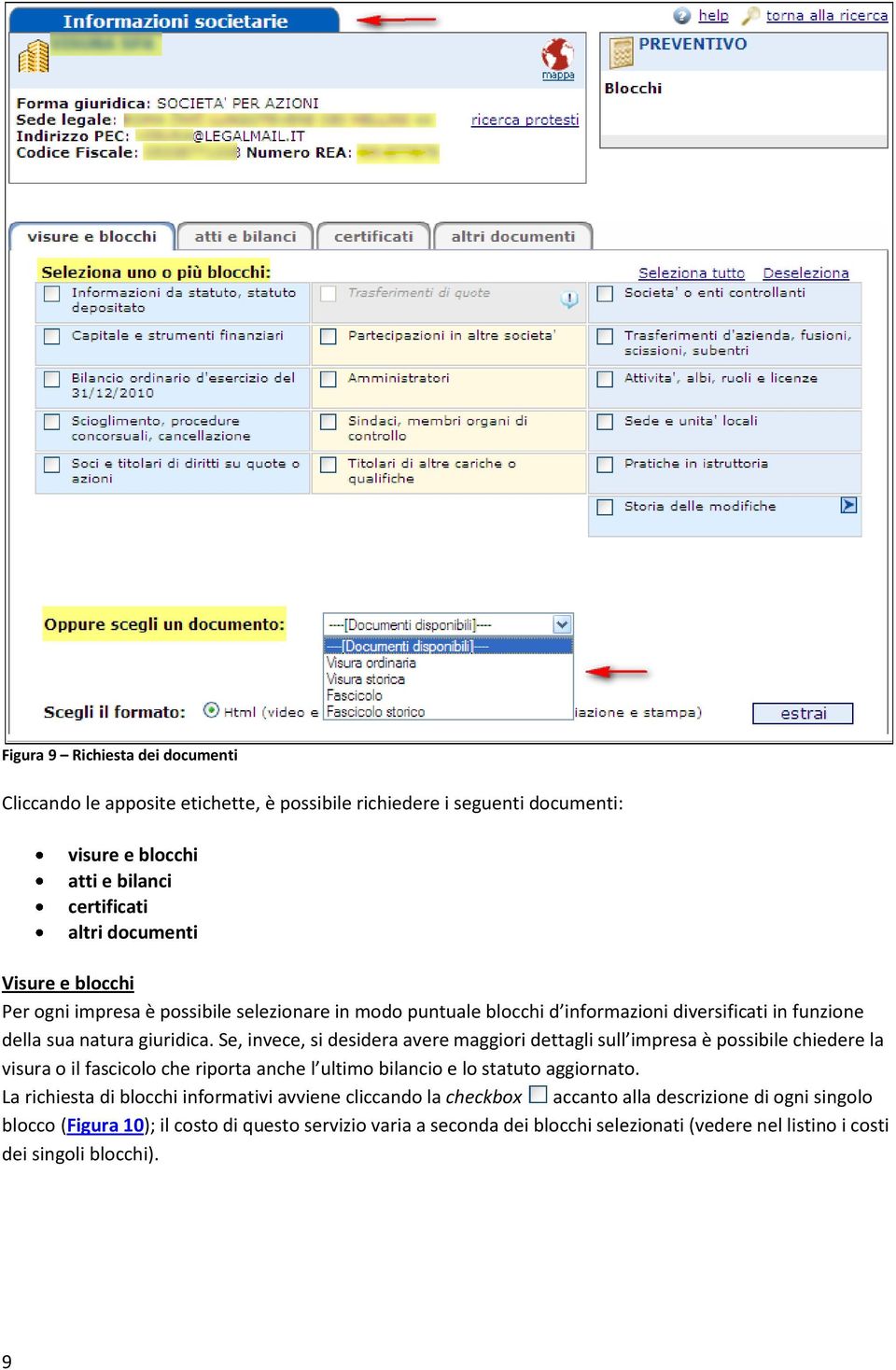 Se, invece, si desidera avere maggiori dettagli sull impresa è possibile chiedere la visura o il fascicolo che riporta anche l ultimo bilancio e lo statuto aggiornato.